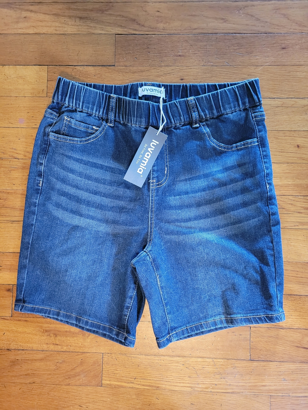 Stretch Waist Denim Shorts